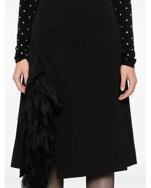 Stella McCartney Black Appliqué-Detailed Midi Skirt