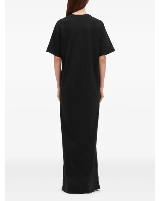 MSGM Black Logo-Print Maxi Dress