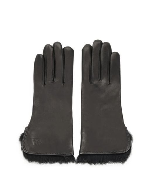 Lottusse Black Viena Fur-Trim Gloves