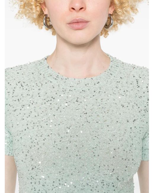 Roberto Collina スパンコール Tシャツ Blue