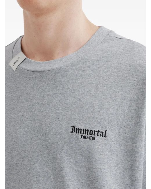 FIVE CM Gray Check-Panel T-Shirt for men