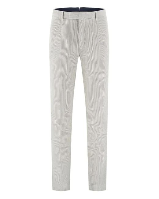 PT Torino Gray Pinstripe Straight-Leg Trousers for men