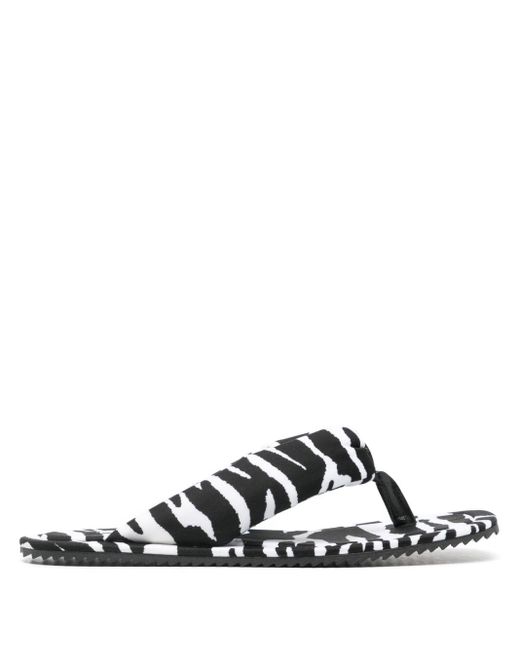 The Attico White Zebra-Print Slides