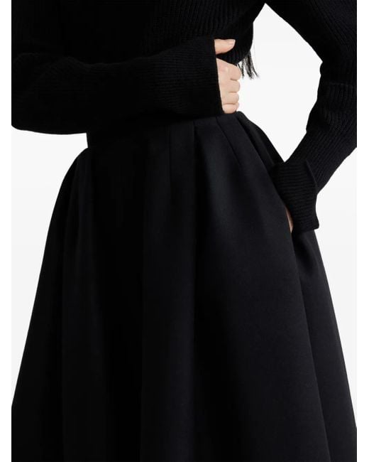 Patou Black Midirock Mit Falten