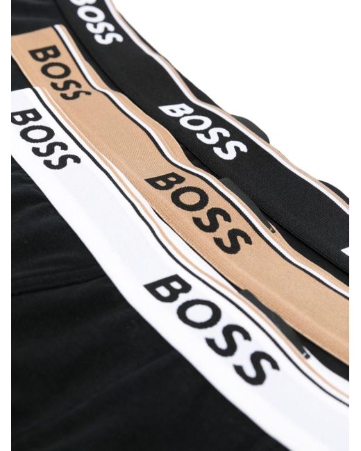 Boss Black Logo-waistband Boxers (pack Of Three) for men