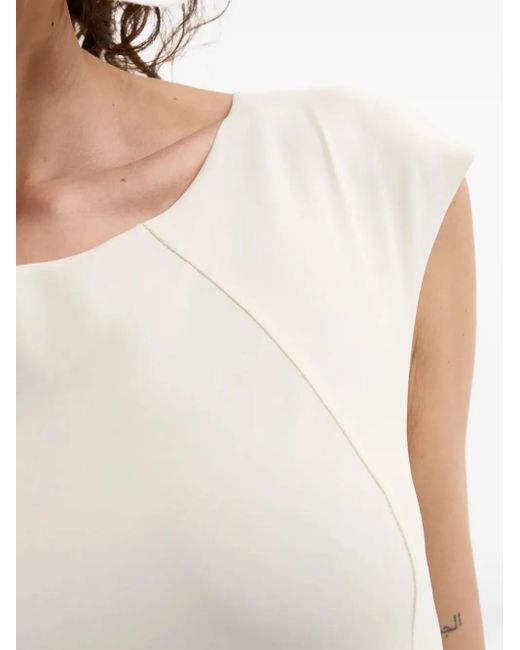 Patrizia Pepe White Cap-Sleeve Midi Dress