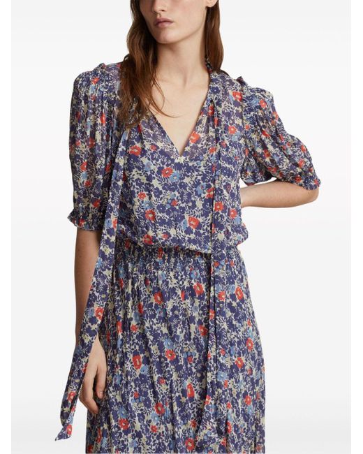 Polo Ralph Lauren floral-print wrap dress - Purple