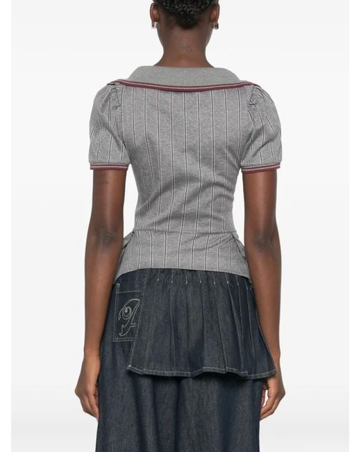 Vivienne Westwood Gray Monday Pinstriped Top