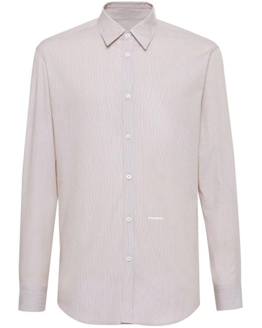 DSquared² White Rex Dan Micro-Striped Shirt for men