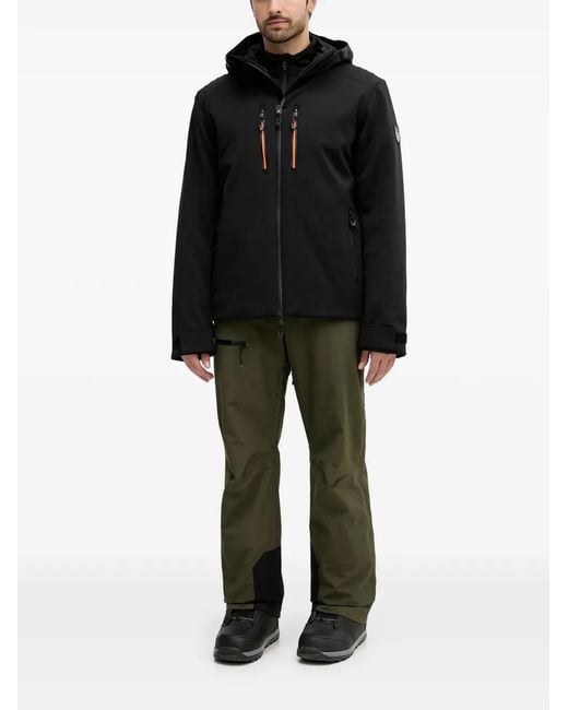 EA7 Black Hooded Ski Jacket for men
