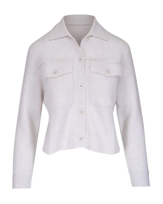 Kinross Cashmere White Cashmere Shirt