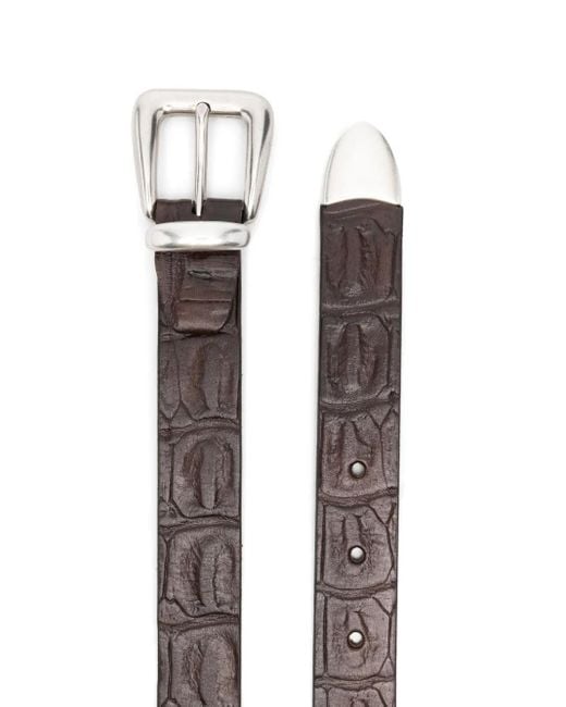 Eraldo White Leather Belt for men