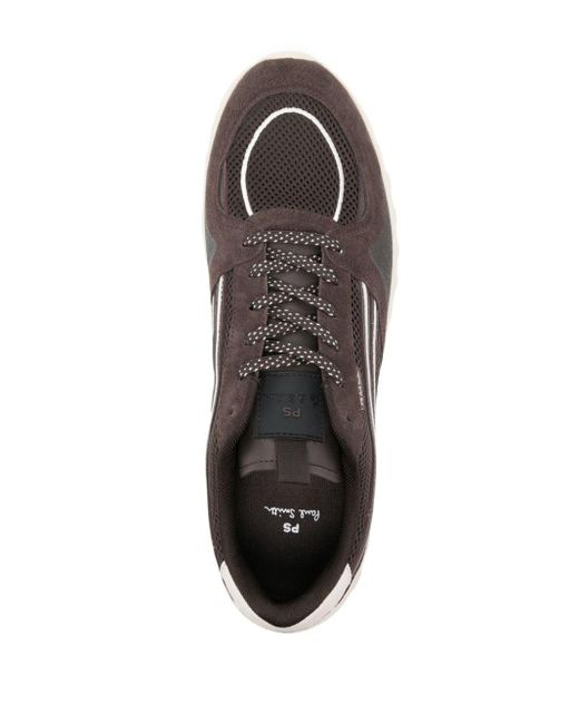 PS by Paul Smith Brown Logo-patch Suede Sneakers for men