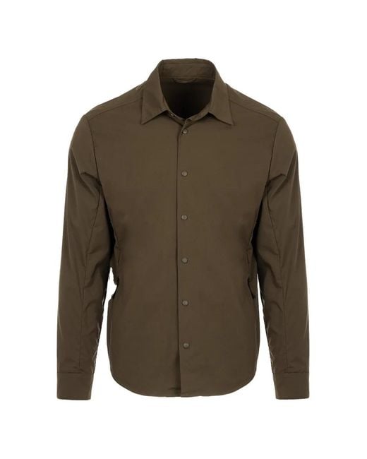 Aspesi Green Press-Stud Shirt for men