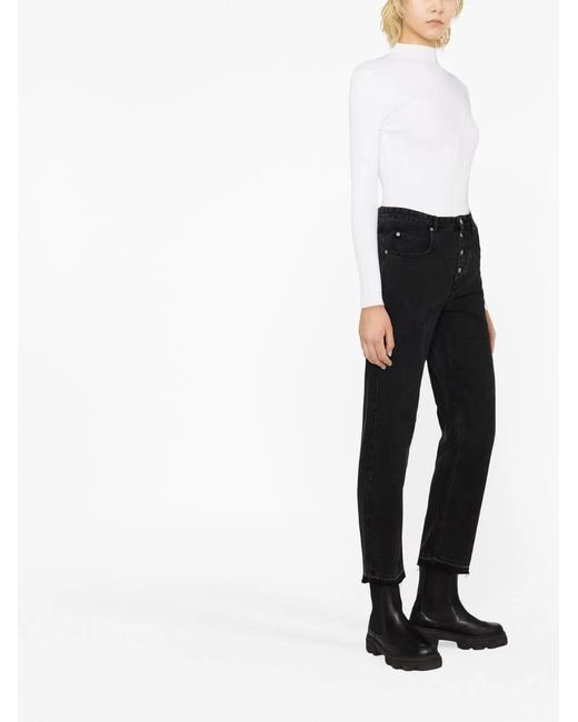 Isabel Marant Black Belden Straight-Leg Jeans