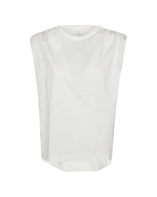 Petar Petrov White Loose Fit Padded-Shoulder T-Shirt