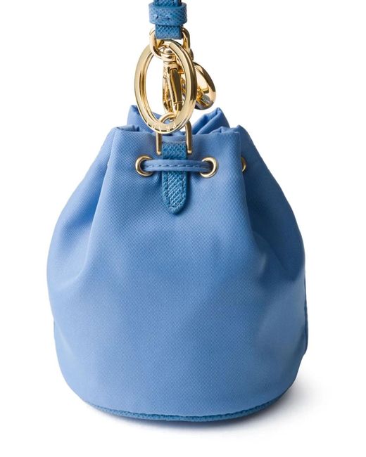 Prada Blue Mini Icon Re-Nylon Keychain Charm