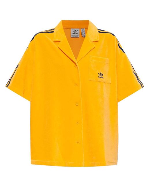Adidas Originals Badstof Blouse Met Borduurwerk in het Yellow