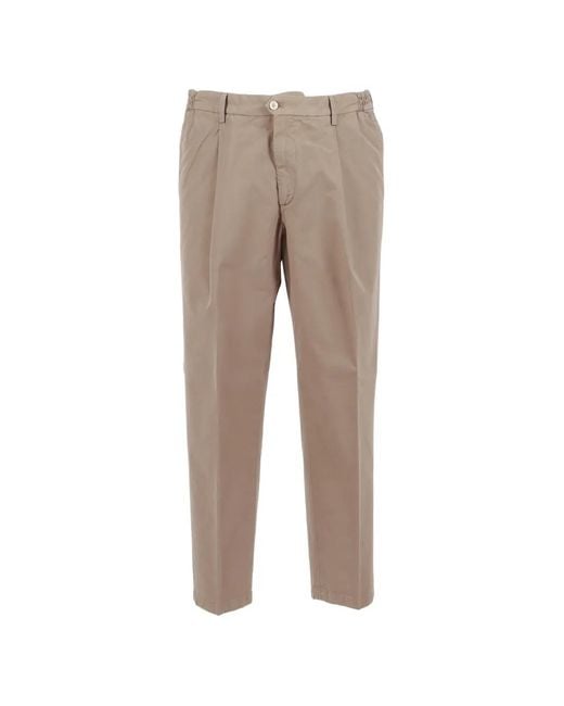 Briglia 1949 Natural Pleated Straight Trousers for men