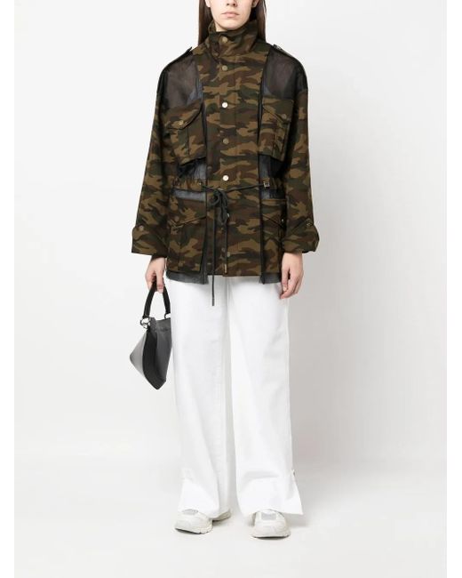 Monse Black Deconstructed Camouflage Jacket