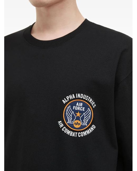 Alpha Industries Black Air Force-Patch T-Shirt for men