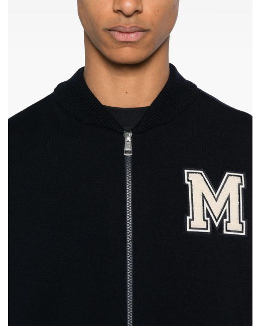 Moncler Black Contrast-Panel Cardigan for men