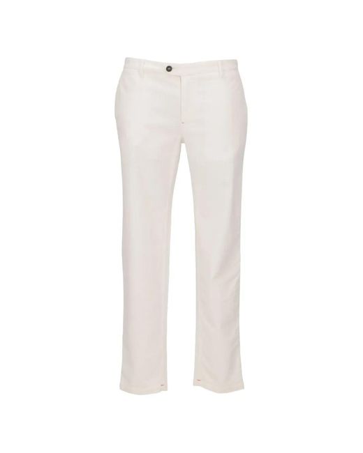 Isaia White Straight-Leg Trousers for men
