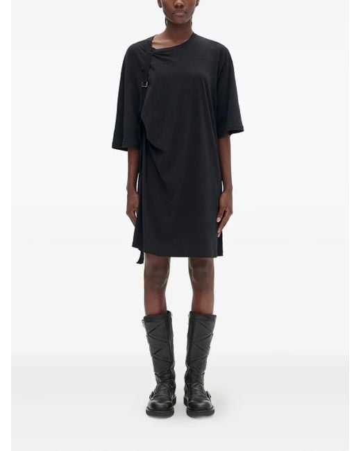Ann Demeulemeester Strap-detail Brushed-jersey Dress Black