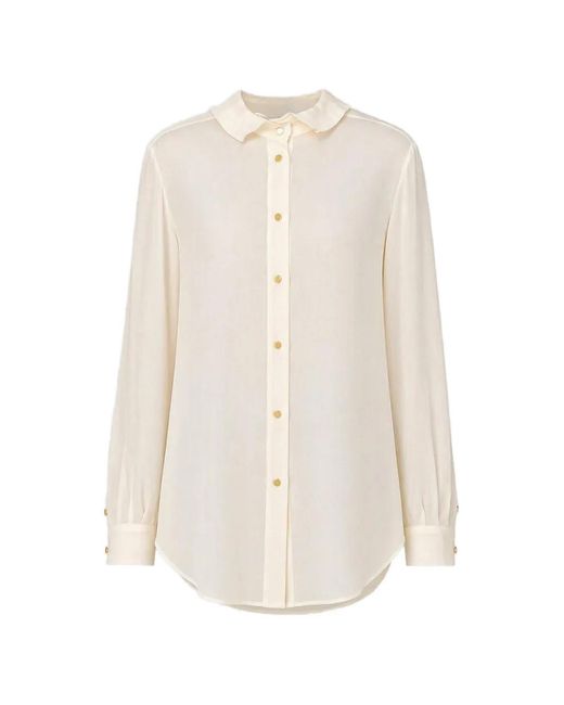 Alberta Ferretti White Rounded-Tip Collar Long-Sleeved Shirt