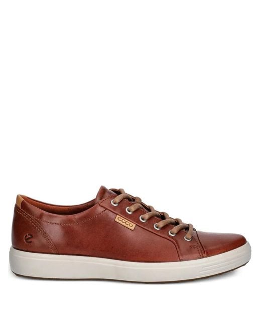 Ecco Brown Soft 7 Lace-Up Sneakers for men