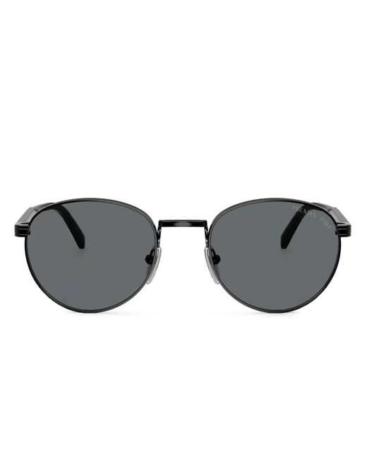 メンズ Prada ラウンドフレーム サングラス Gray