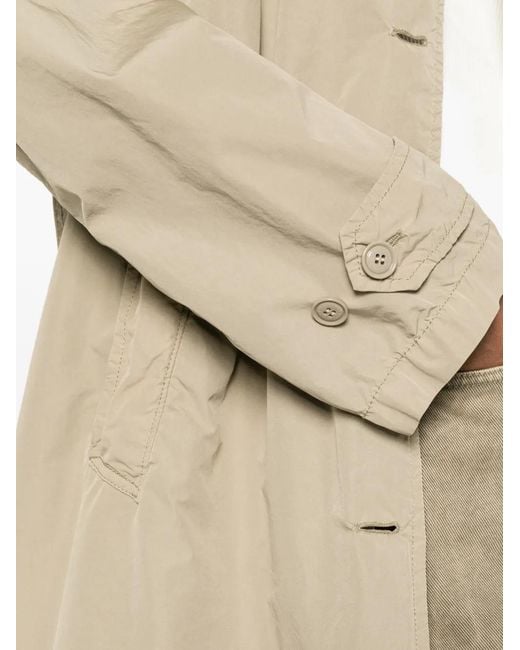 Aspesi Natural Button-Up Long-Sleeve Trench Coat