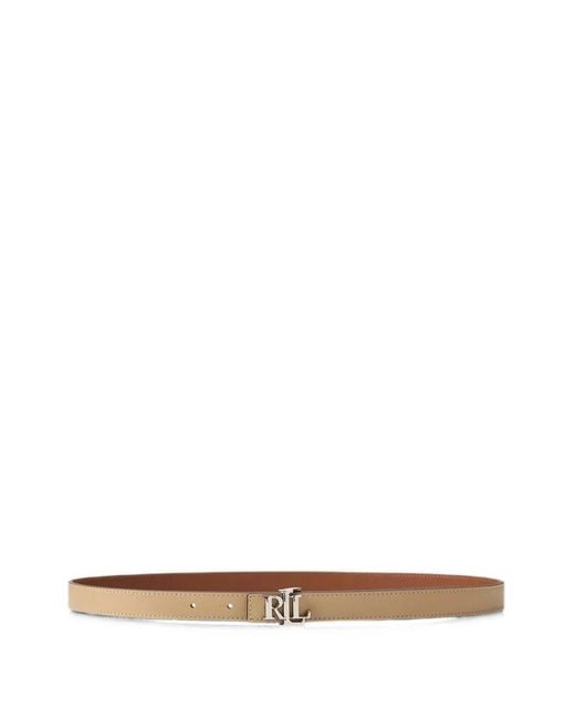 Ralph Lauren White Logo-Plaque Reversible Belt