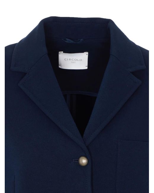 Circolo 1901 Blue Single-Breasted Button Jacket