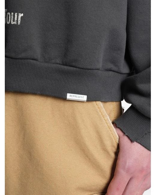Represent Gray Graphic-Print Hoodie for men