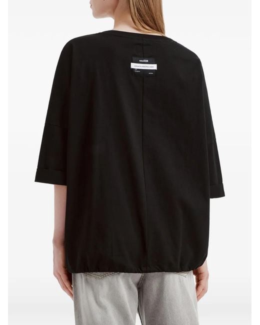 Izzue Black Gathered T-Shirt