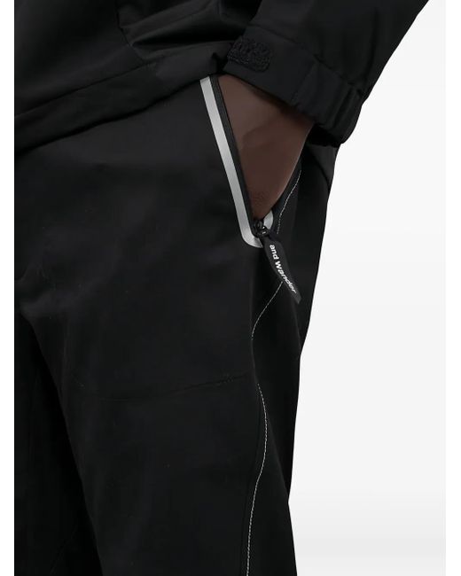 And Wander Black Reflective-Detail Trousers for men