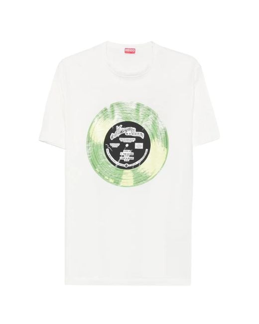 KENZO White Sounds T-Shirt With Graphic Print for men