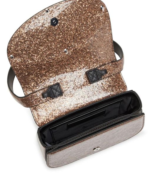 DIESEL Brown 1dr-iconic Shoulder Bag With Macro Glitter