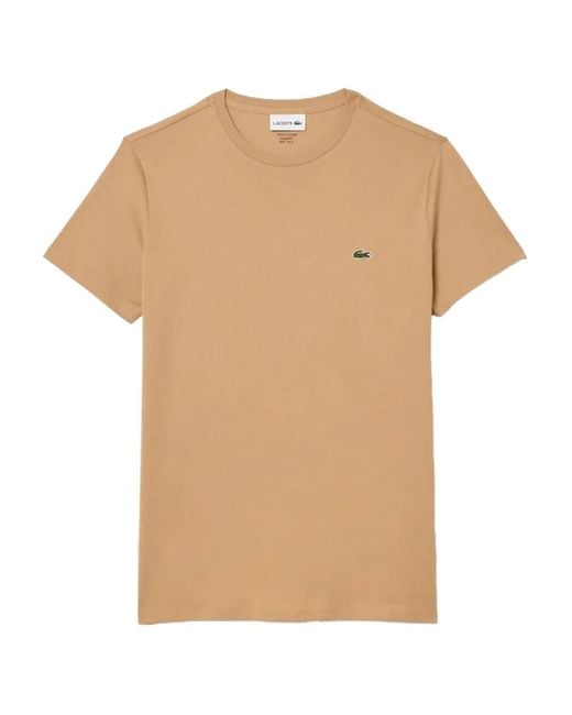 Lacoste Natural Logo-Patch Cotton T-Shirt for men