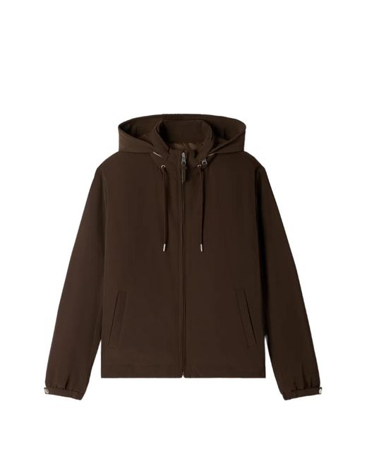 Sandro Brown Hooded Zip-Up Jacket for men