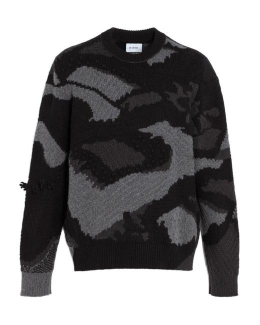Barrie Black Patterned-Intarsia Sweater for men