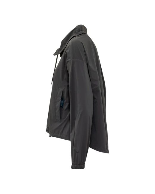 Herno Black Drawstring Hooded Jacket
