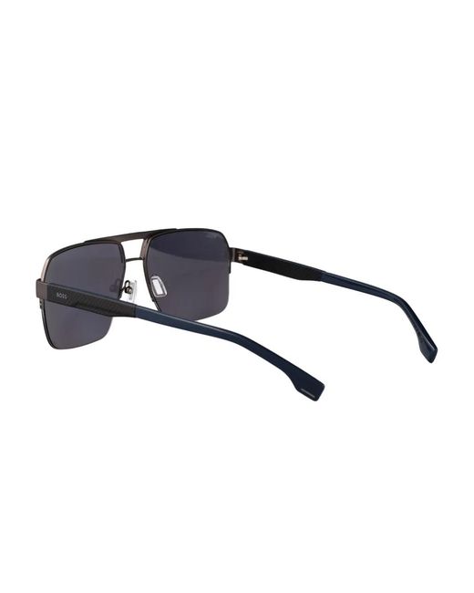Boss Gray Pilot-Frame Sunglasses for men