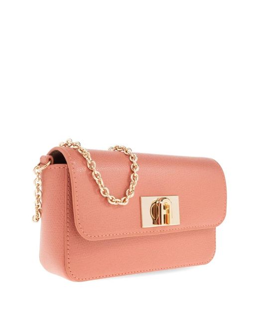Furla Pink Mini 1927 Grain-Finish Leather Crossbody Bag