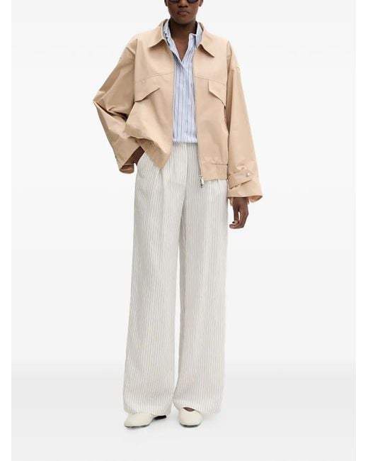 Isabelle Blanche Natural Open-Back Elasticated-Waist Jacket