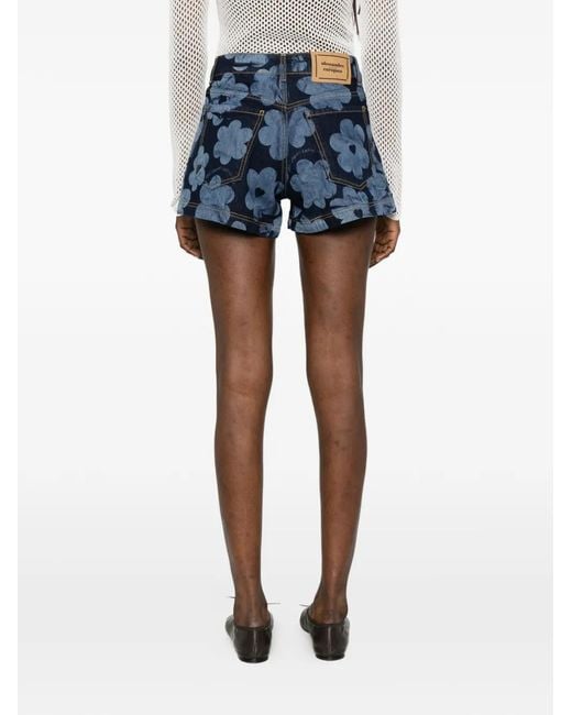 ALESSANDRO ENRIQUEZ Blue Floral-Print Shorts