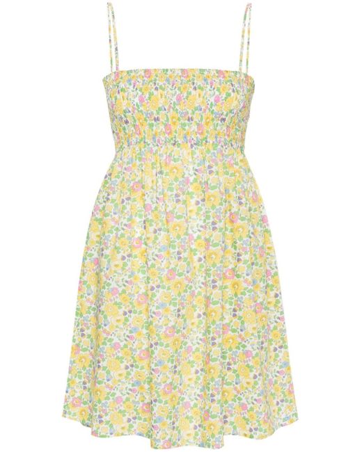 Mc2 Saint Barth Yellow Hawa Floral-print Dress