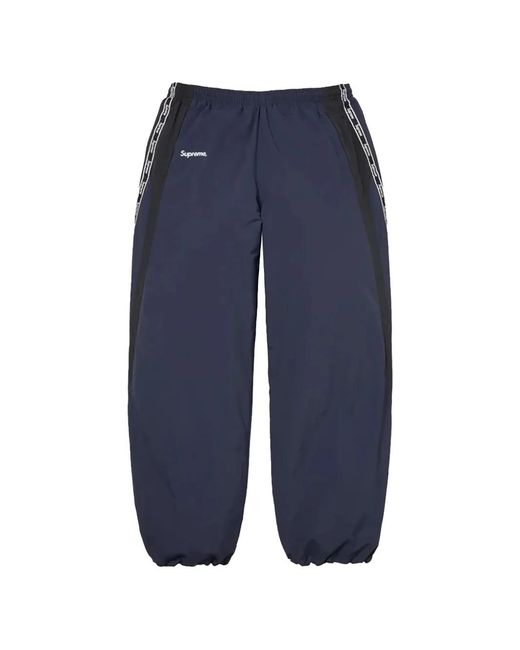 Supreme Blue Logo-Tape Track Pants for men