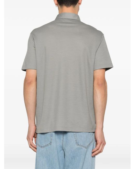 Brioni Gray Logo-Embroidered Polo Shirt for men